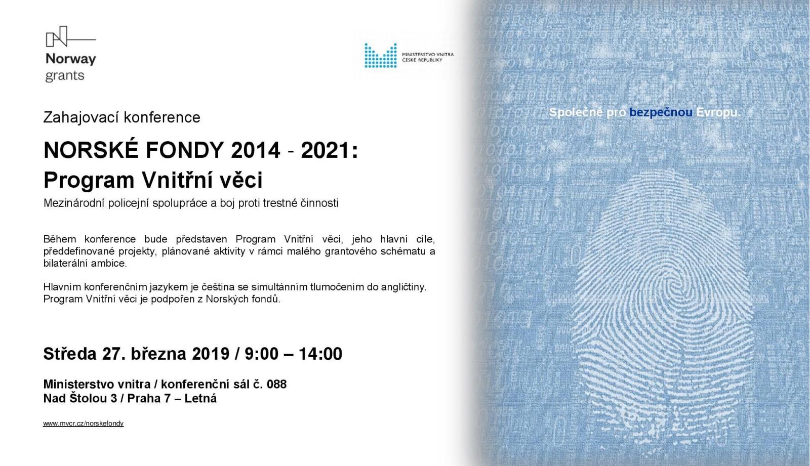 Info o zahajovací konferenci